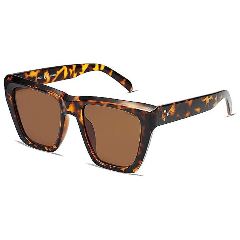 Fashion Oversized Square Polarized Sunglasses , Leopard